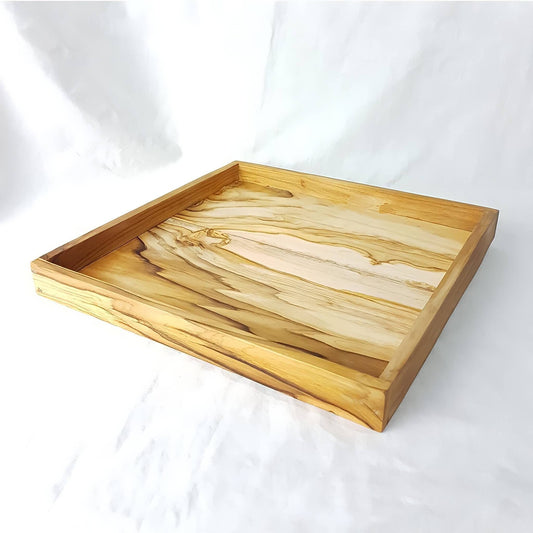 Hand Carved Wooden Square Tray, Large Teakwood Tray, Natural Wooden Ware, Teak Wood Furniture, Coconut Wood Tray