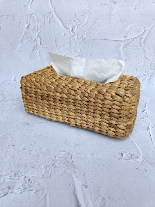 Handwoven Water Hyacinth Rectangular Tissue Box