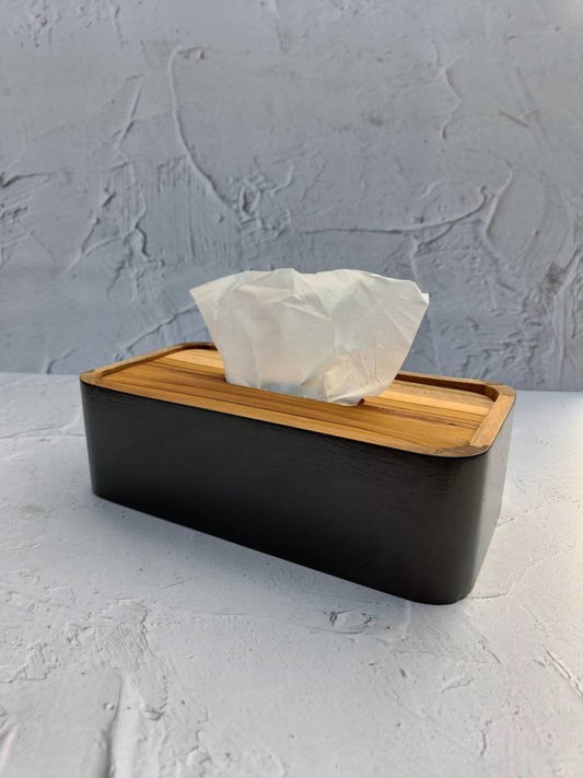 Vintage Wooden Tissue Box With Adjustable Lid, Teakwood Homeware and Furniture, Natural Home Decor